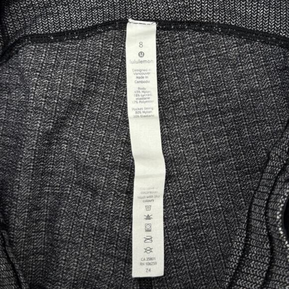Lululemon Speed Up Tight 28" In Luon Variegated Knit Black Heathered Size 8 - Picture 7 of 10